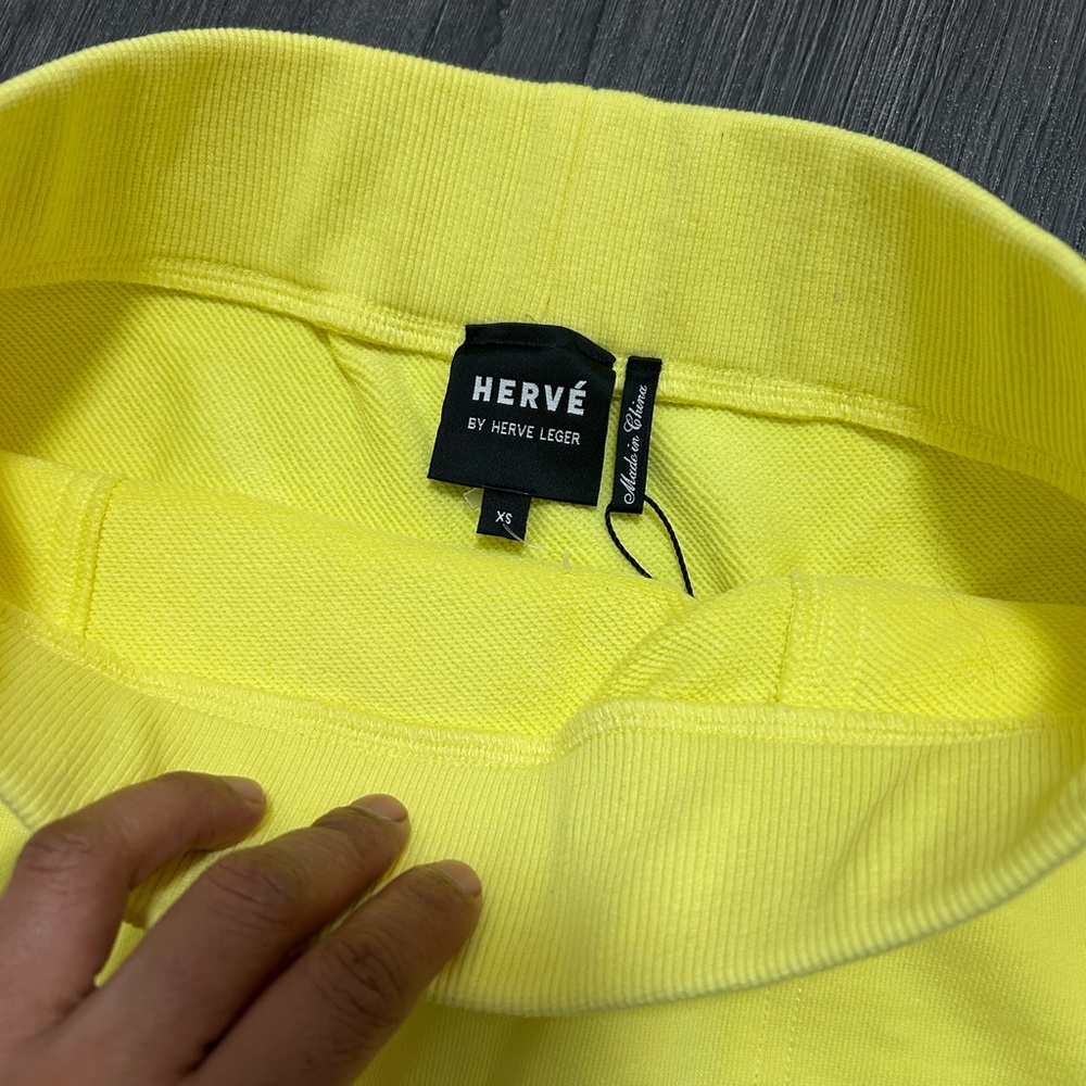 Herve Leger Yellow Mini Pencil Skirt Casual - Picture 2 of 6